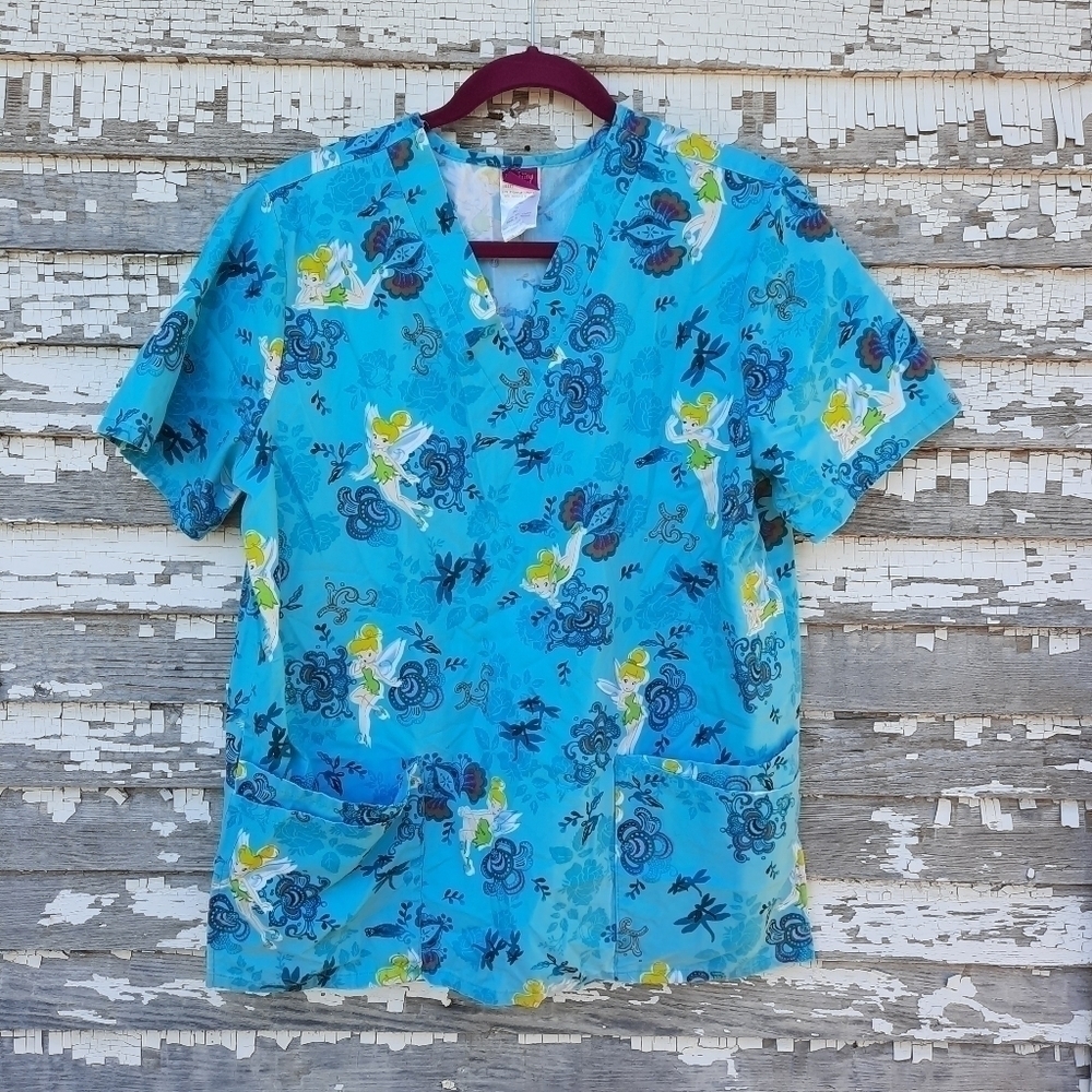 🌟 Disney tinker bell scrub top. The wonderful world of Disney size medium